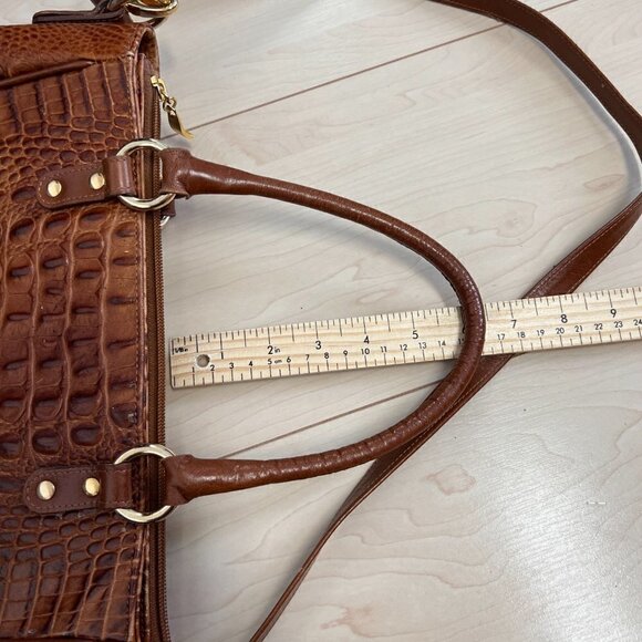 Vintage Due Fratelli Croc Embossed Genuine Leather Handbag - Picture 12 of 14